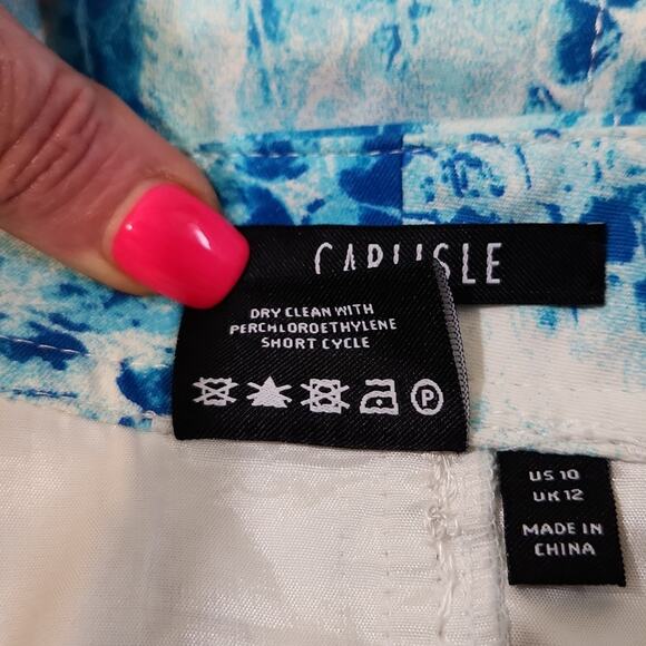 Carlisle Women's Blue & White Alligator Print Knee Length Skirt Size 10 Chains - Picture 11 of 12